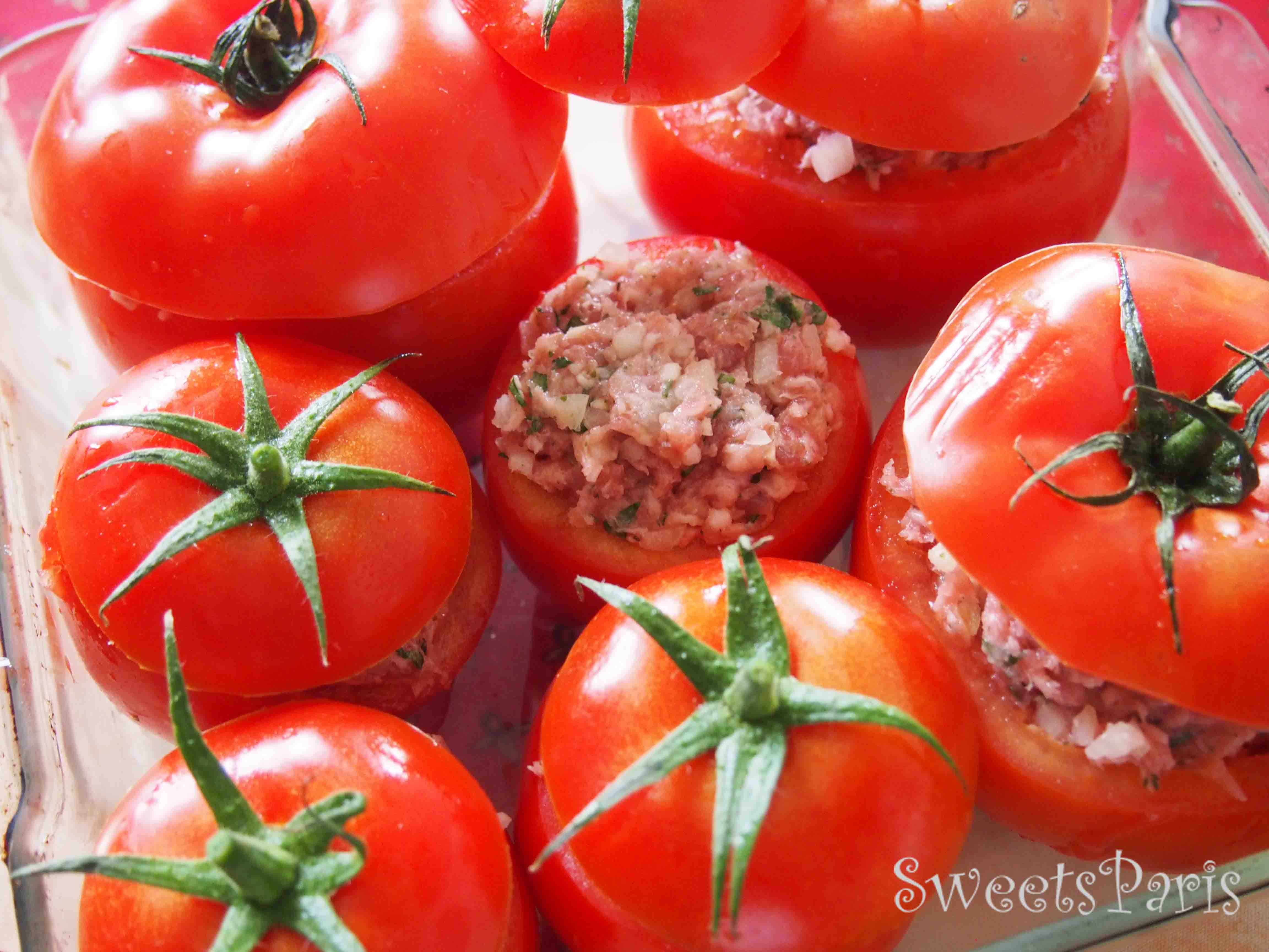 トマトファルシのレシピ recette tomates farcies