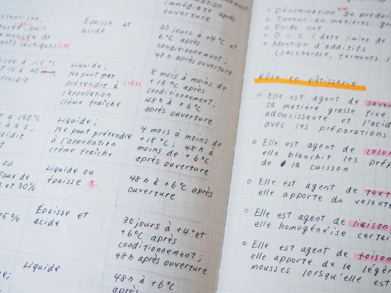 パティシエのためのフランス語ノート